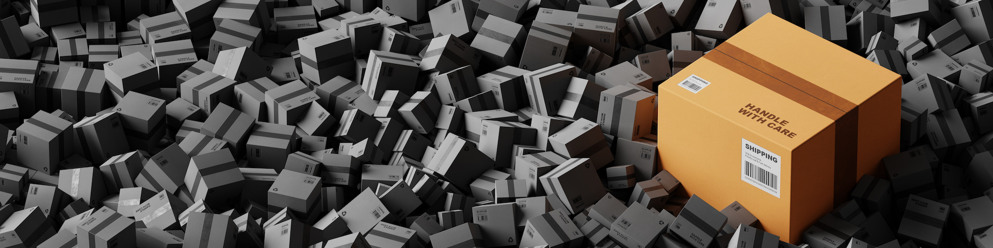 image of a large number of packing boxes