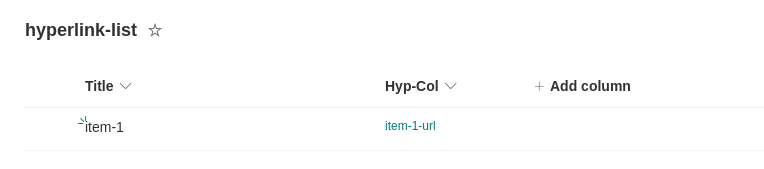 diagram of list with Hyperlink column in a site